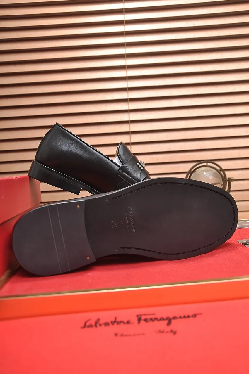 Men's shoes 💰620💶 [Ferragamo/Ferragamo] The latest model in the counter. Original imported open-sided high-quality cowhide hand-woven + imported 🐂 cowhide + original luxury metal buckle + original combination outsole. Comparative and stress-free 38--45 (45 custom-made)